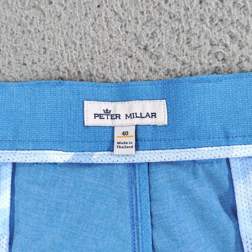 Peter Millar Shorts Mens 40 Blue Crown Sport Performance Wicking Golf Chino EUC - Picture 6 of 16